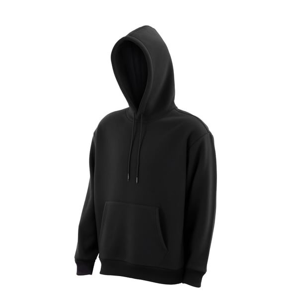 Pullover hættetrøje XX-Large fleece langærmet sort, sweatshirt