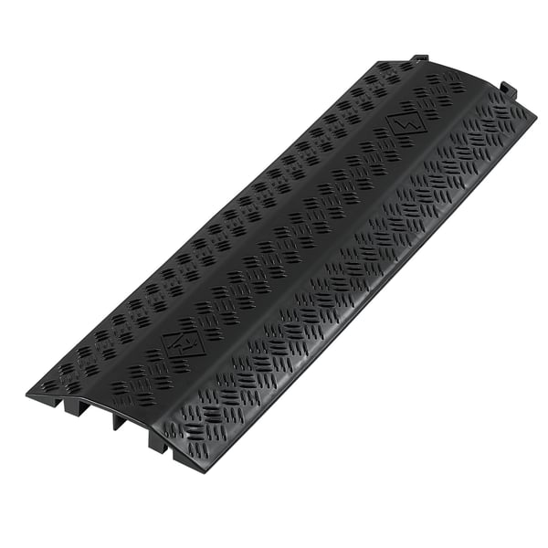 Kabelafdækning, Kraftig kabel- og slangebeskytter rampe, 51x28 mm, Sort, PP-materiale
