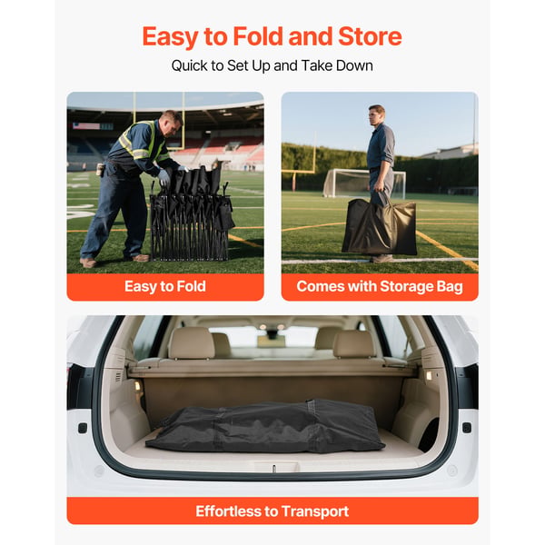 Sammenklappelig bænk, 6-sæders transportabel bænk 3170x450x1780 mm, sort, opbevaring