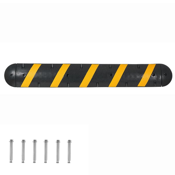 Farthinder, 183 cm, Svart Gul, Gummi, Kabelskydd, Extra robust