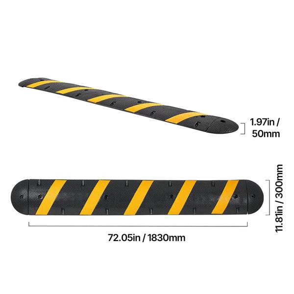 Farthinder, 183 cm, Svart Gul, Gummi, Kabelskydd, Extra robust