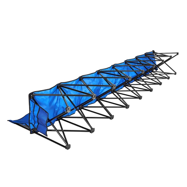Sammenklappelig bænk, 330x45x82 cm, Blå, 8-sæders transportabel siddeplads