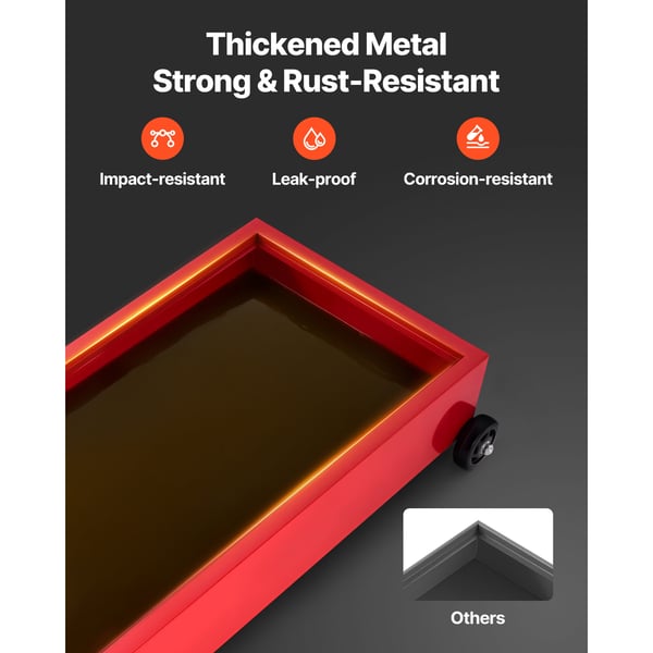 Öljynkeräysastia, 125x60x66 cm, punainen, teräs