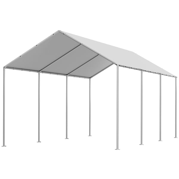 Carport erstatningsoverdækning 6x3,43x2,87 m grå, vandtæt, PE-materiale