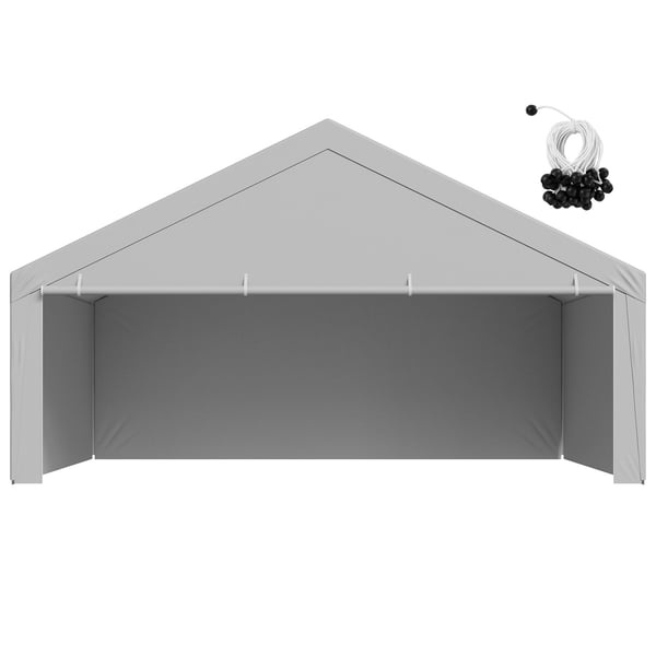 Carport ersättningskapell 6,09x6,09x3,53 m grå, vattentät, extra kraftig