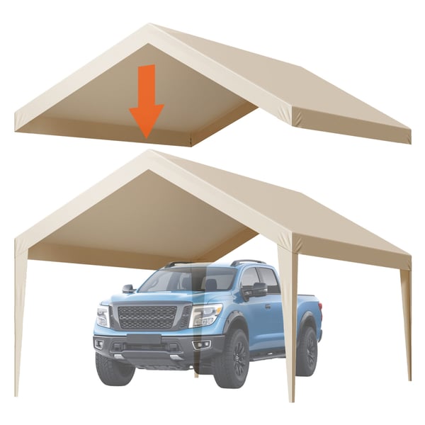 Carport ersättningskapell 3,6x6 m beige, vattentät, extra kraftig