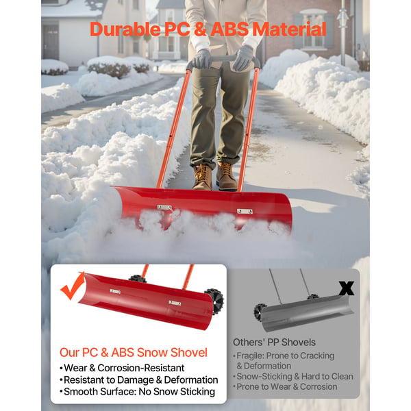 Snöskyffel, 96x42x134,5 cm, Justerbart handtag, Plast