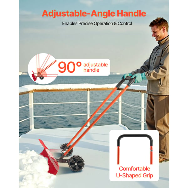 Snöskyffel, 96x42x134,5 cm, Justerbart handtag, Plast