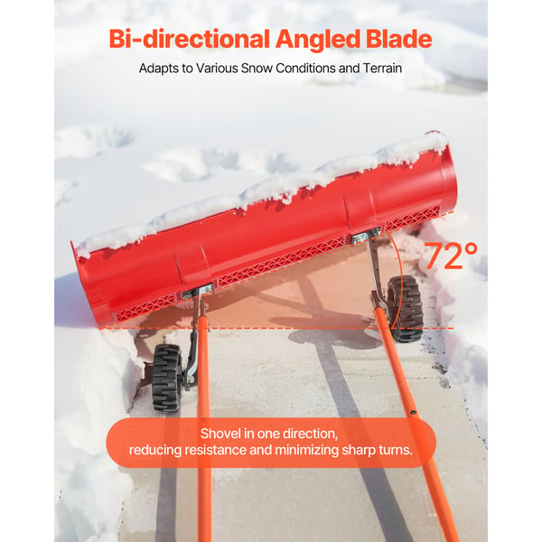 Snöskyffel, 96x42x134,5 cm, Justerbart handtag, Plast
