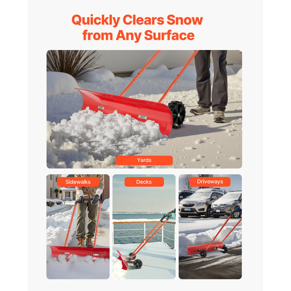Snöskyffel, 96x42x134,5 cm, Justerbart handtag, Plast