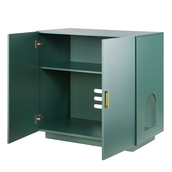 Kissan hiekkalaatikon kotelo, 80x50x79 cm, vihreä, puinen huonekalu Kissan hiekkalaatikon kotelo, 80x50x79 cm, vihreä, puinen huonekalu