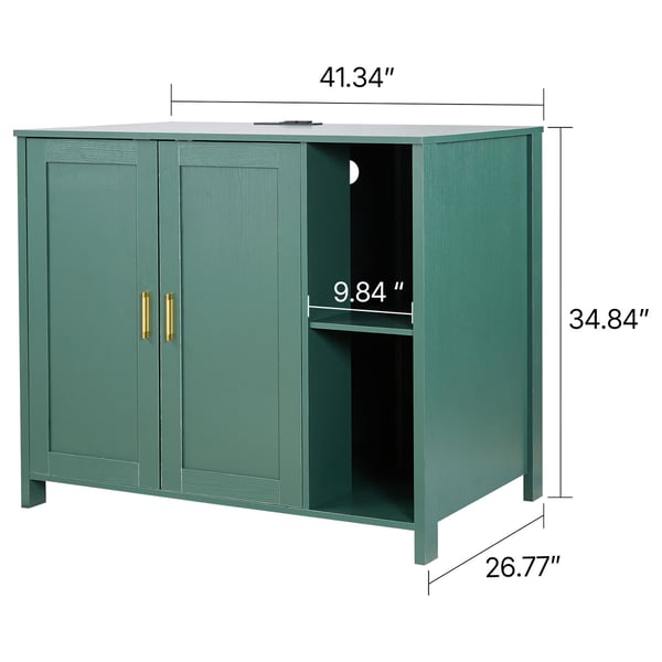 Kattebakke Skab, 105x68x88.5 cm, Mørkegrøn, Opbevaring