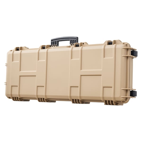 Aseenkotelo, lukittava kova kotelo esileikatulla vaahtomuovilla, 109x41x15,5 cm, khaki, vedenpitävä säilytys