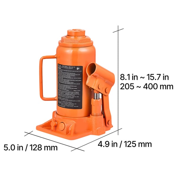 Hydraulisk donkraft 205x400 mm orange kraftig stål