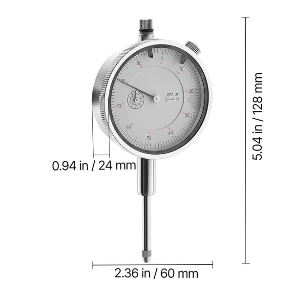 Mittakello, 0,03 mm tarkkuus, 0-25,4 mm mitta-alue, ruostumaton teräs