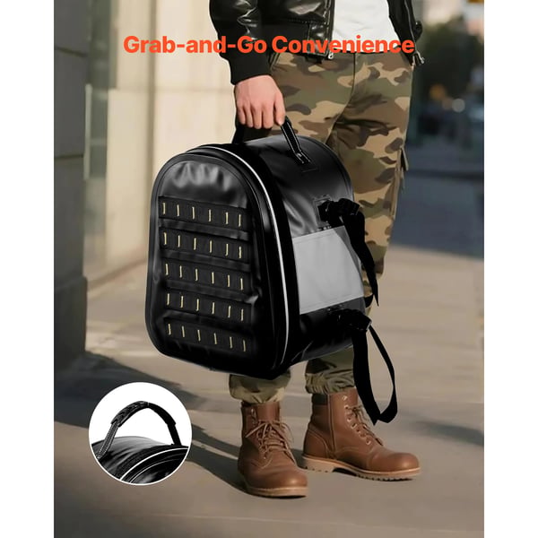 Motorcykel bagtaske, 36x30x23 cm, sort, vandtæt stof