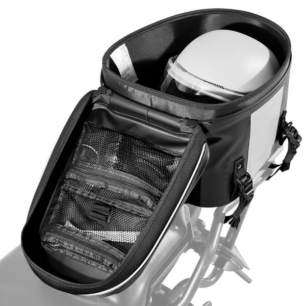 Motorcykel bagtaske, 36x30x23 cm, sort, vandtæt stof