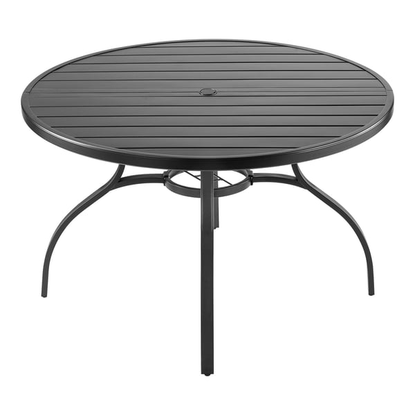 Udendørs spisebord, 120x72,5 cm, sort, metalstål