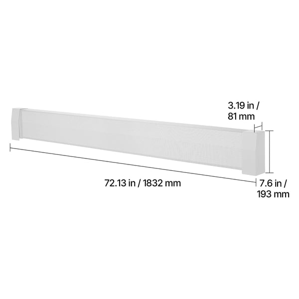 Jalkalistan lämmitinkotelo 1832x81x193 mm valkoinen teräs