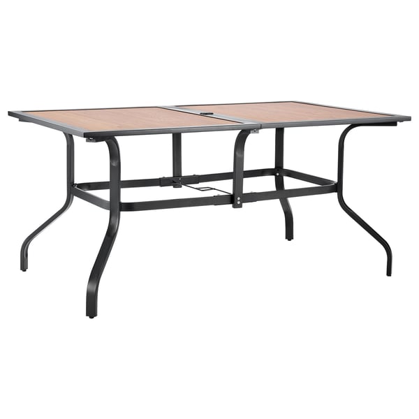 Udendørs spisebord, 150x96x72,5 cm, brun, stål