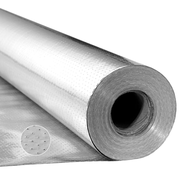 Reflekterende isoleringsrulle, 76,2x1,22 m, dobbeltsidet aluminium, termisk isolering