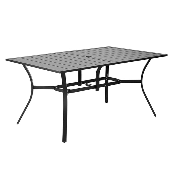 Spisebord, 150x96x72,5 cm, Sort, Metalstål