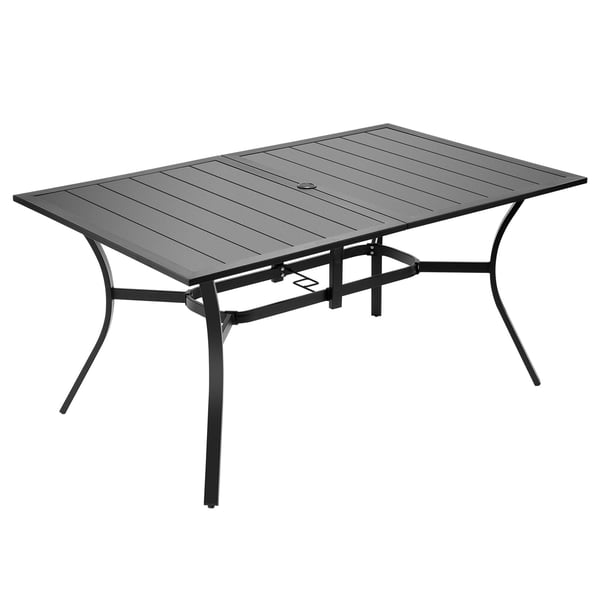 Spisebord, 150x96x72,5 cm, Sort, Metalstål
