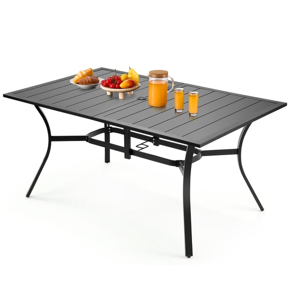 Spisebord, 150x96x72,5 cm, Sort, Metalstål