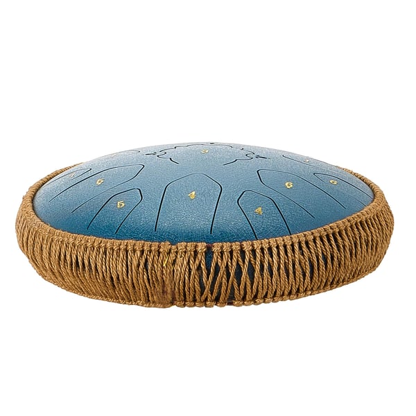 Steel Tongue Drum, 33x33x13 cm, Blå, Stål