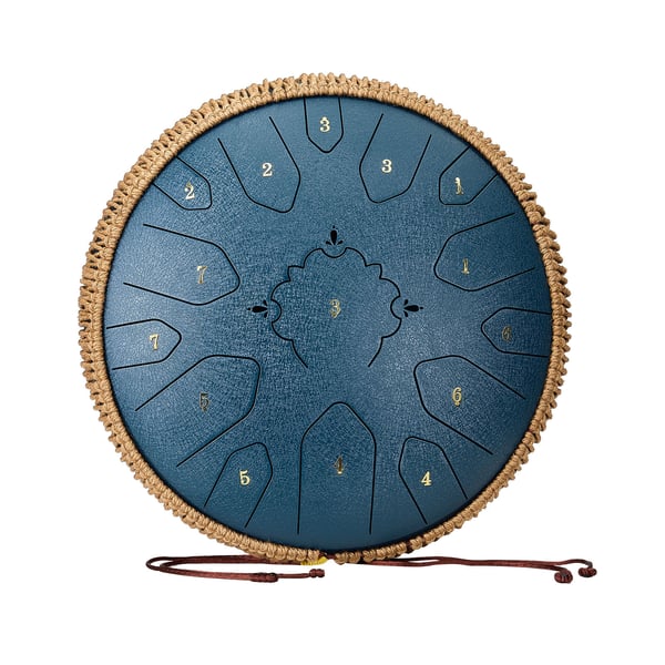 Steel Tongue Drum, 33x33x13 cm, Blå, Stål