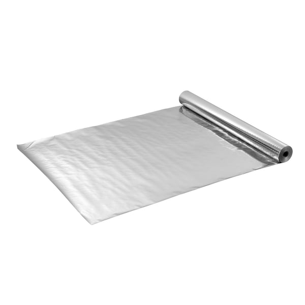 Termisk isoleringsrulle, dobbelt reflekterende perforeret vævet stof, 38,1x1,22 m, sølv, aluminiumfolie