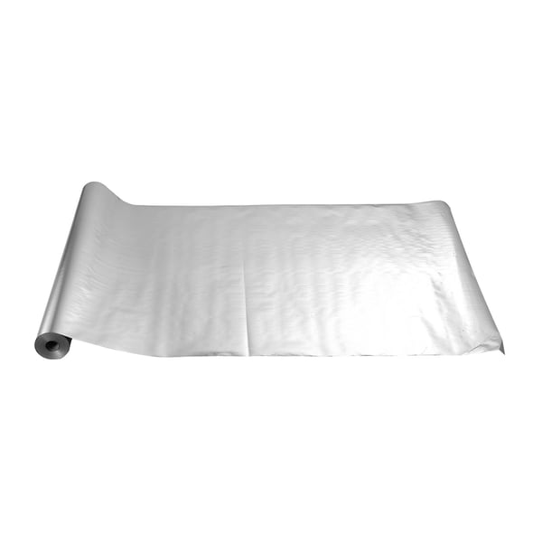 Termisk isoleringsrulle, dobbelt reflekterende perforeret vævet stof, 38,1x1,22 m, sølv, aluminiumfolie