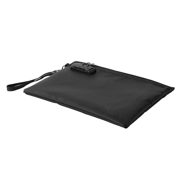 Brandsikker dokumentpose, 24,5x36x1,6 cm, sort, opbevaring