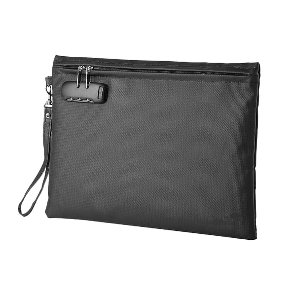 Brandsikker dokumentpose, 24,5x36x1,6 cm, sort, opbevaring