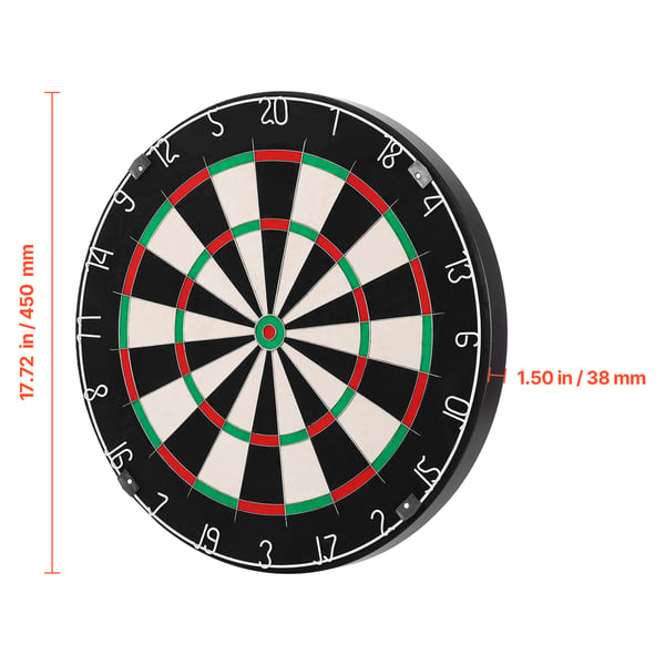 Dartskive, 45x3,8 cm, Sisalfiber