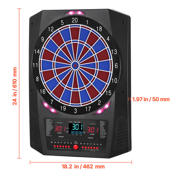 Elektronisk dartskive, 61x46,2x5 cm, LED-pointtavle, plast