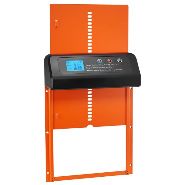 Automatisk hønselem, 35x25x7,3 cm, orange, aluminiumlegering
