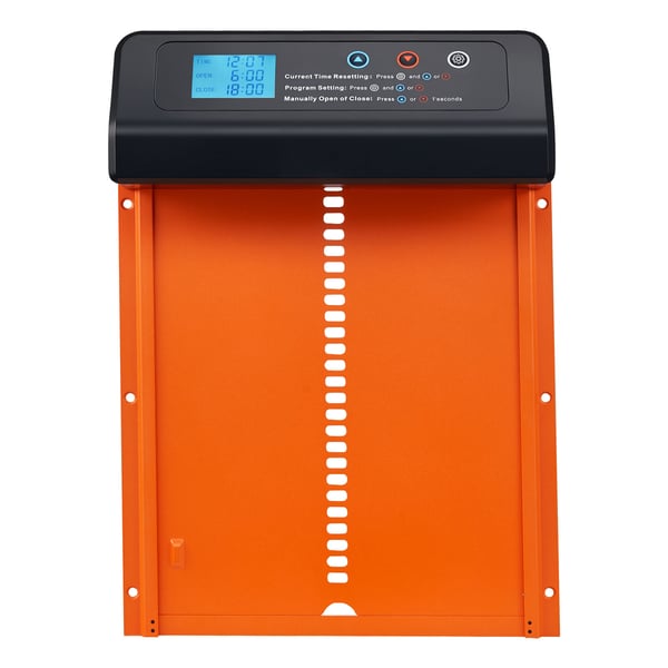 Automatisk hønselem, 35x25x7,3 cm, orange, aluminiumlegering