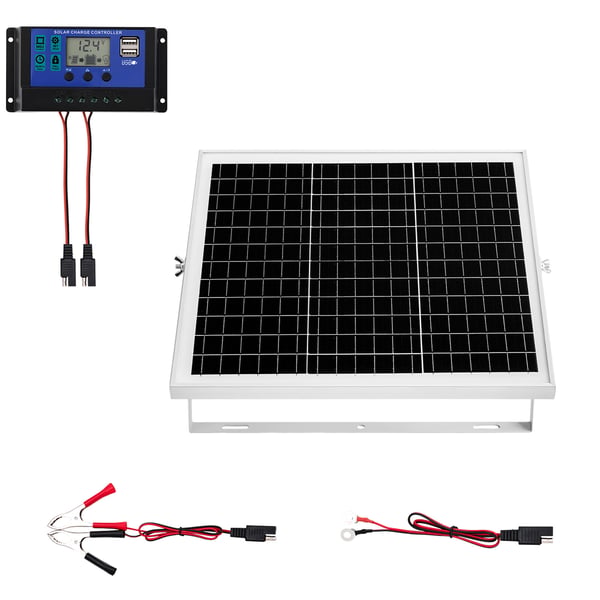Solpanel batterioplader, 373x370x20 mm, 20W 12V, vandtæt