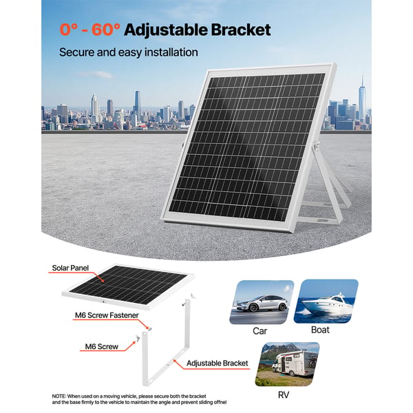 Solpanel batterioplader, 373x370x20 mm, 20W 12V, vandtæt