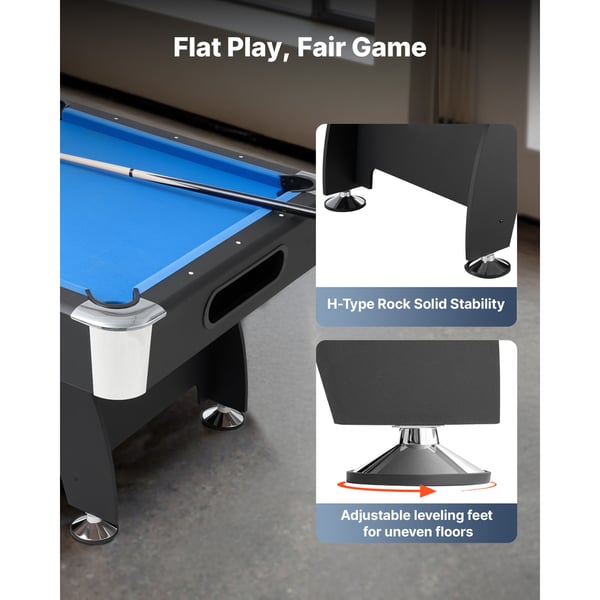 Poolbord 213 cm Blå, justerbar, MDF