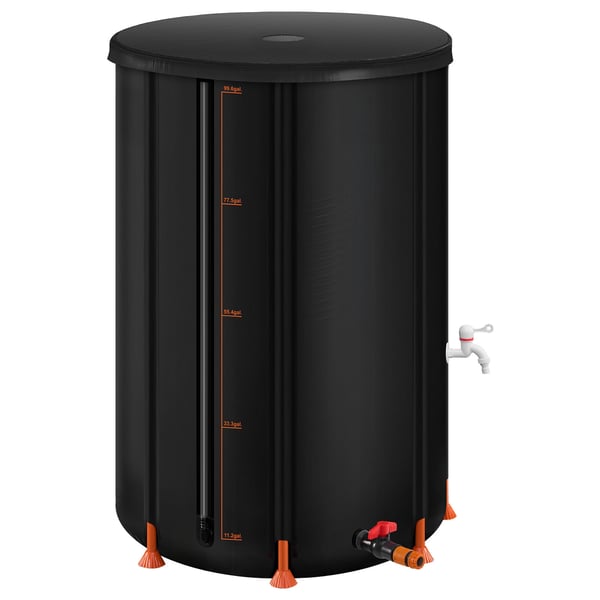 Regnvandstønde, 380 L, 70x103 cm, Sort, PVC Regnvandstønde, 380 L, 70x103 cm, Sort, PVC