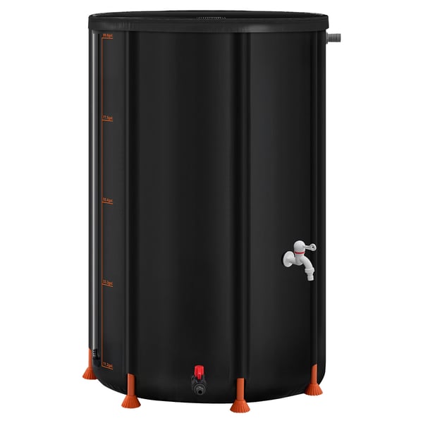 Regnvandstønde, 380 L, 70x103 cm, Sort, PVC
