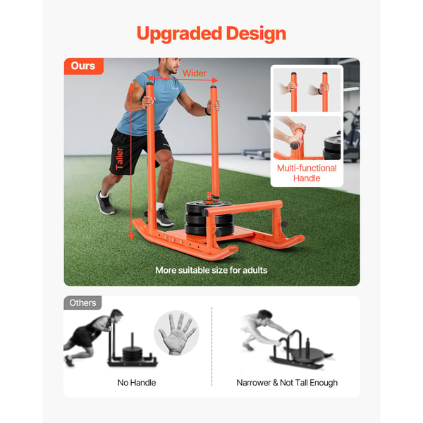 Viktsläde, 103x66x104 cm, Orange, Stål