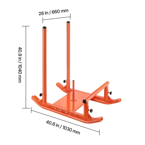 Viktsläde, 103x66x104 cm, Orange, Stål