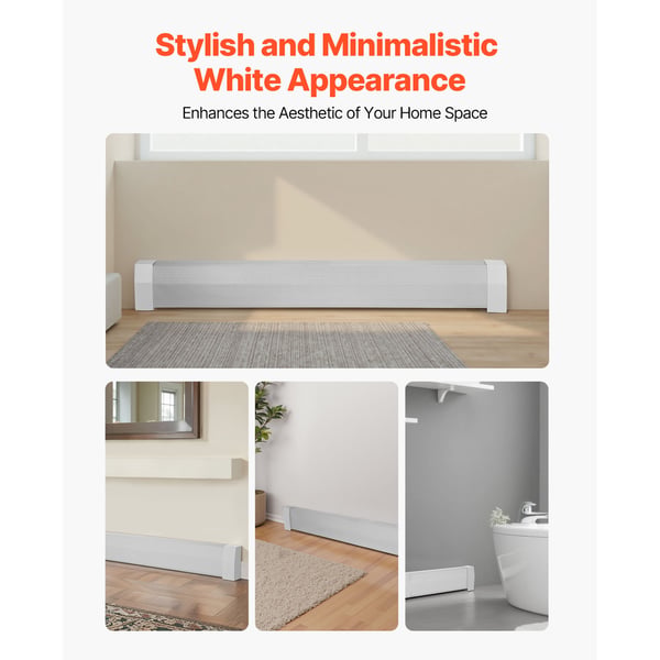 Jalkalistan lämmitinkotelo Premium-sarja 152,7x8,1x19,3 cm valkoinen teräs