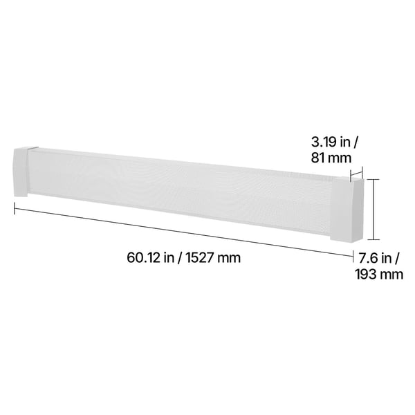 Jalkalistan lämmitinkotelo Premium-sarja 152,7x8,1x19,3 cm valkoinen teräs
