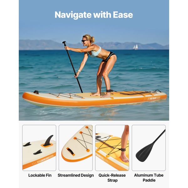 Oppustelig Stand Up Paddle Board, 305x84x15 cm, Skridsikkert dæk, Ultra-let