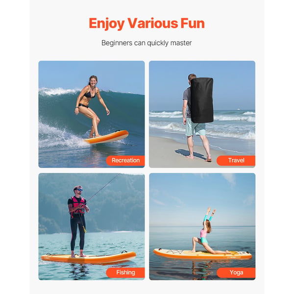 Oppustelig Stand Up Paddle Board, 305x84x15 cm, Skridsikkert dæk, Ultra-let