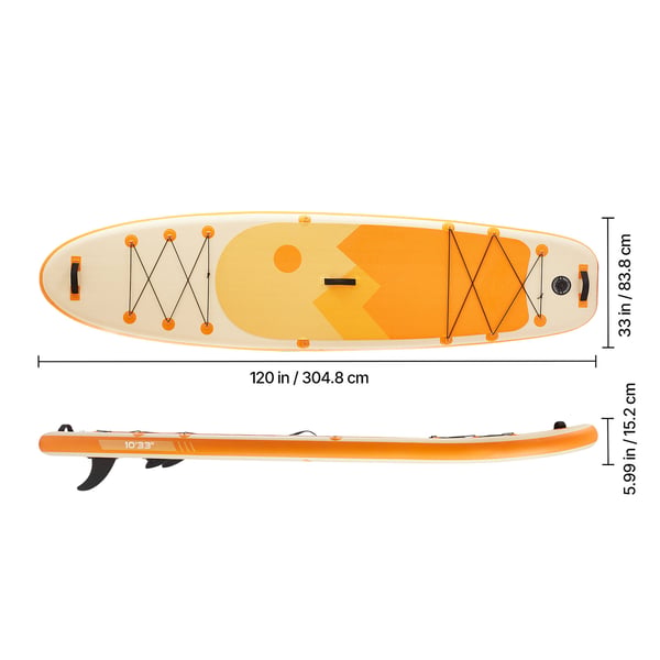 Oppustelig Stand Up Paddle Board, 305x84x15 cm, Skridsikkert dæk, Ultra-let